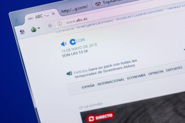 Ryazan, Rusya - 13 Mayıs 2018: Abc Web sitesi Pc, url - Abc.es görüntüleme
