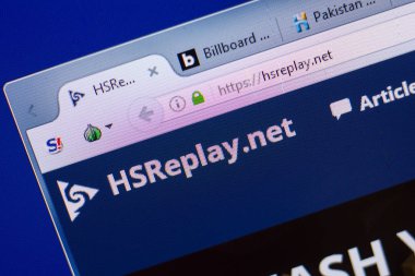 Ryazan, Rusya - 13 Mayıs 2018: Hsreplay Web sitesi Pc, url - Hsreplay.net görüntüleme