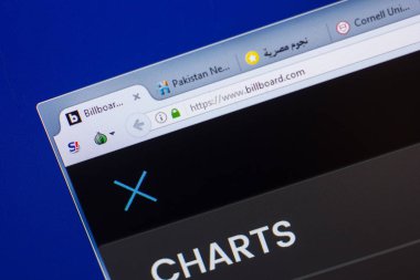 Ryazan, Rusya - 13 Mayıs 2018: Billboard Web sitesi Pc, url - Billboard.com görüntüleme