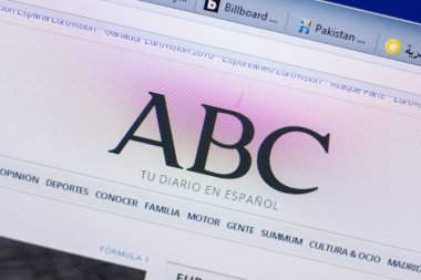Ryazan, Rusya - 13 Mayıs 2018: Abc Web sitesi Pc, url - Abc.es görüntüleme