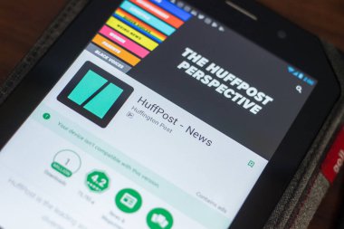 Ryazan, Rusya - 16 Mayıs 2018: Huffpost Haberler mobil uygulaması Tablet Pc ekranda