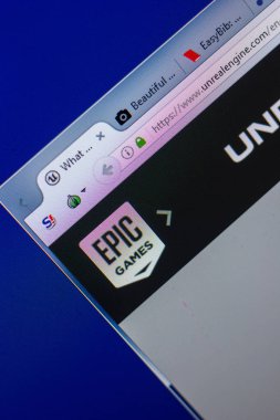 Ryazan, Rusya - 20 Mayıs 2018: Unrealengine ana web sitesi Pc, url - Unrealengine.com görüntüleme