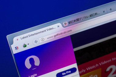 Ryazan, Rusya - 20 Mayıs 2018: Getfirstcut ana web sitesi Pc, url - Getfirstcut.com görüntüleme