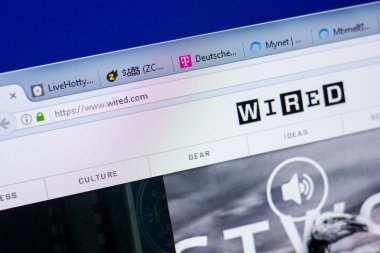 Ryazan, Rusya - 20 Mayıs 2018: Web sitesi ana sayfasını, kablolu Pc, url - Wired.com görüntüleme