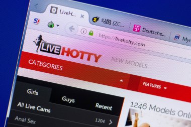Ryazan, Rusya - 20 Mayıs 2018: Livehotty ana web sitesi Pc, url - Livehotty.com görüntüleme