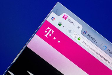 Ryazan, Rusya - 20 Mayıs 2018: Telekom ana web sitesi Pc, url - Telekom.com görüntüleme
