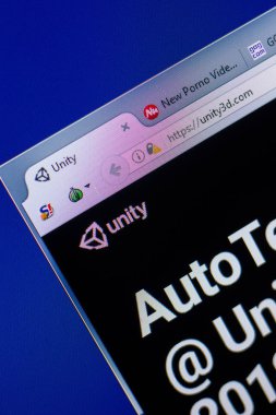 Ryazan, Rusya - 20 Mayıs 2018: Ana Unity3d Web sitesi Pc, url - Unity3d.com görüntüleme