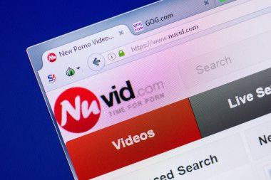 Ryazan, Rusya - 20 Mayıs 2018: Nuvid ana web sitesi Pc, url - Nuvid.com görüntüleme