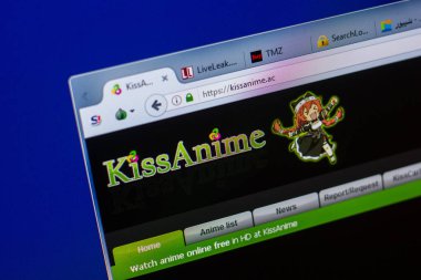 Ryazan, Rusya - 20 Mayıs 2018: Kissanime ana web sitesi Pc, url - Kissanime.ac görüntüleme