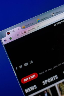 Ryazan, Rusya - 20 Mayıs 2018: Tmz ana web sitesi Pc, url - Tmz.com görüntüleme