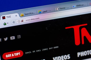 Ryazan, Rusya - 20 Mayıs 2018: Tmz ana web sitesi Pc, url - Tmz.com görüntüleme