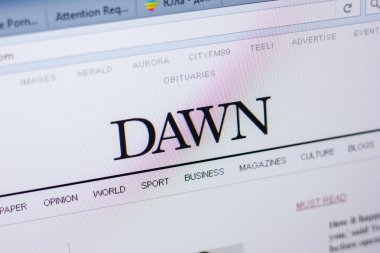 Ryazan, Rusya - 20 Mayıs 2018: Şafak ana web sitesi Pc, url - Dawn görüntüleme