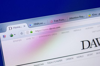 Ryazan, Rusya - 20 Mayıs 2018: Şafak ana web sitesi Pc, url - Dawn görüntüleme