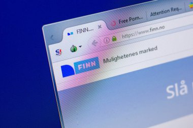 Ryazan, Rusya - 20 Mayıs 2018: Ana Finn Web sitesi Pc, url - Finn.no görüntüleme