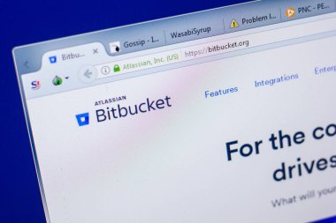 Ryazan, Rusya - 20 Mayıs 2018: Bitbucket ana web sitesi Pc, url - Bitbucket.org görüntüleme