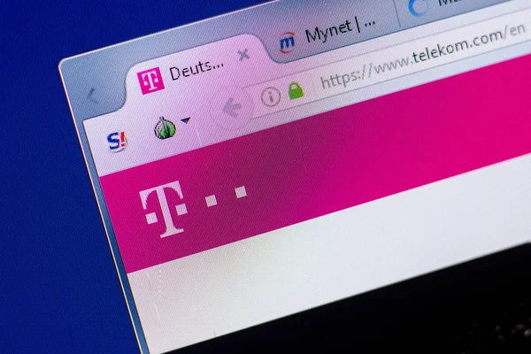 Ryazan, Rusya - 20 Mayıs 2018: Telekom ana web sitesi Pc, url - Telekom.com görüntüleme