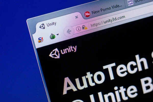 Ryazan, Rusya - 20 Mayıs 2018: Ana Unity3d Web sitesi Pc, url - Unity3d.com görüntüleme
