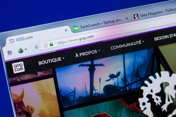Ryazan, Rusya - 20 Mayıs 2018: Gog ana web sitesi Pc, url - Gog.com görüntüleme