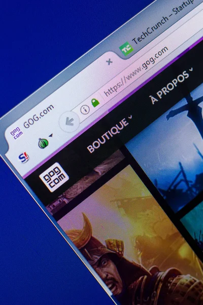 Ryazan, Rusya - 20 Mayıs 2018: Gog ana web sitesi Pc, url - Gog.com görüntüleme