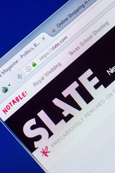 Ryazan, Rusya - 20 Mayıs 2018: Kayrak ana web sitesi Pc, url - Slate.com görüntüleme