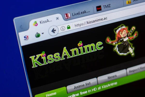 Ryazan, Rusya - 20 Mayıs 2018: Kissanime ana web sitesi Pc, url - Kissanime.ac görüntüleme