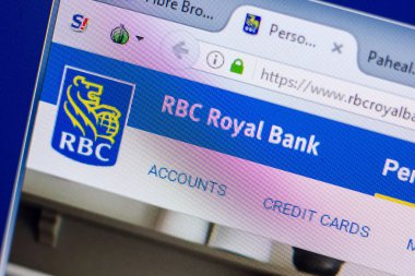 Ryazan, Rusya - 20 Mayıs 2018: Rbcroyalbank ana web sitesi Pc, url - Rbcroyalbank.com görüntüleme