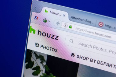 Ryazan, Rusya - 20 Mayıs 2018: Houzz ana web sitesi Pc, url - Houzz.com görüntüleme