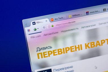 Ryazan, Rusya - 20 Mayıs 2018: Ria ana web sitesi Pc, url - Ria.com görüntüleme