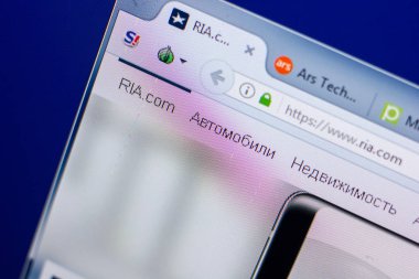Ryazan, Rusya - 20 Mayıs 2018: Ria ana web sitesi Pc, url - Ria.com görüntüleme