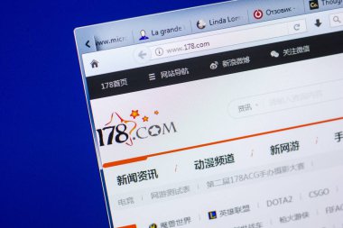 Ryazan, Rusya - 20 Mayıs 2018: Ana Pc, url - 178. ekranda 178 Web sitesi com