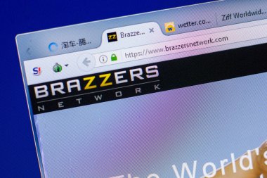 Ryazan, Rusya - 20 Mayıs 2018: Brazzersnetwork ana web sitesi Pc, url - Brazzersnetwork.com görüntüleme