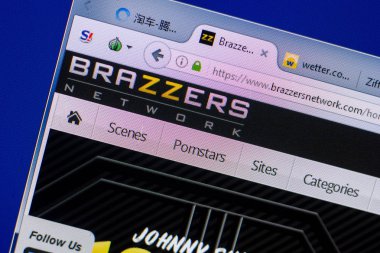Ryazan, Rusya - 20 Mayıs 2018: Brazzersnetwork ana web sitesi Pc, url - Brazzersnetwork.com görüntüleme