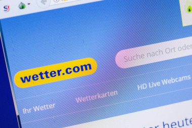 Ryazan, Rusya - 20 Mayıs 2018: Nemli ana web sitesi Pc, url - Wetter.com görüntüleme