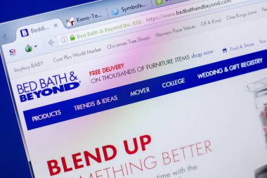Ryazan, Rusya - 20 Mayıs 2018: Bedbathandbeyond ana web sitesi Pc, url - Bedbathandbeyond.com görüntüleme