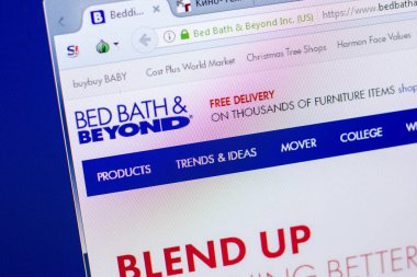 Ryazan, Rusya - 20 Mayıs 2018: Bedbathandbeyond ana web sitesi Pc, url - Bedbathandbeyond.com görüntüleme