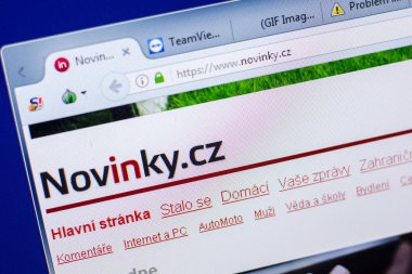 Ryazan, Rusya - 20 Mayıs 2018: Novinky ana web sitesi Pc, url - Novinky.cz görüntüleme
