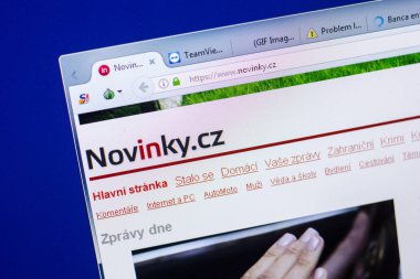 Ryazan, Rusya - 20 Mayıs 2018: Novinky ana web sitesi Pc, url - Novinky.cz görüntüleme