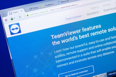Ryazan, Rusya - 20 Mayıs 2018: Teamviewer ana web sitesi Pc, url - Teamviewer.com görüntüleme