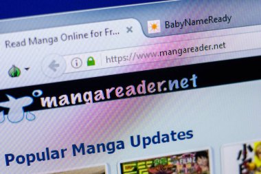 Ryazan, Rusya - 20 Mayıs 2018: Mangareader ana web sitesi Pc, url - Mangareader.net görüntüleme