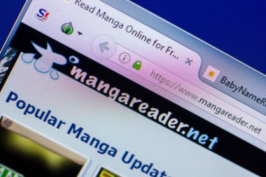 Ryazan, Rusya - 20 Mayıs 2018: Mangareader ana web sitesi Pc, url - Mangareader.net görüntüleme