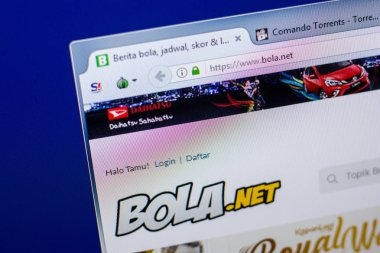 Ryazan, Rusya - 20 Mayıs 2018: Bola ana web sitesi Pc, url - Bola.net görüntüleme