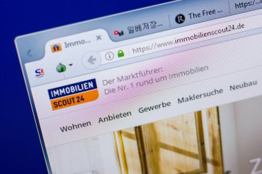 Ryazan, Rusya - 20 Mayıs 2018: Immobilienscout24 ana web sitesi Pc, url - Immobilienscout24.de görüntüleme