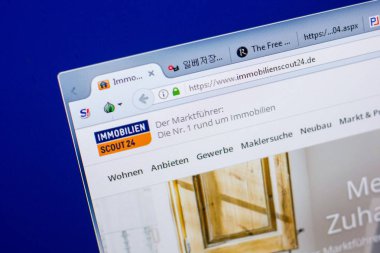 Ryazan, Rusya - 20 Mayıs 2018: Immobilienscout24 ana web sitesi Pc, url - Immobilienscout24.de görüntüleme