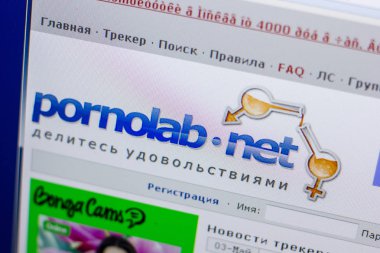 Ryazan, Rusya - 20 Mayıs 2018: Pornolab ana web sitesi Pc, url - Pornolab.net görüntüleme