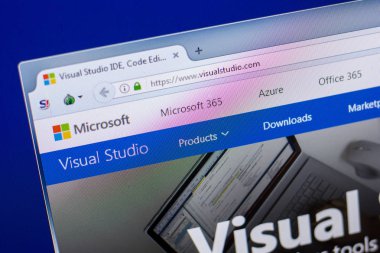 Ryazan, Rusya - 20 Mayıs 2018: Belgelendirmesinde ana web sitesi Pc, url - Visualstudio.com görüntüleme