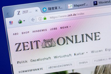 Ryazan, Rusya - 20 Mayıs 2018: Zeit ana web sitesi Pc, url - Zeit.de görüntüleme