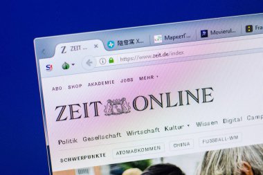 Ryazan, Rusya - 20 Mayıs 2018: Zeit ana web sitesi Pc, url - Zeit.de görüntüleme