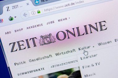 Ryazan, Rusya - 20 Mayıs 2018: Zeit ana web sitesi Pc, url - Zeit.de görüntüleme