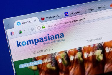 Ryazan, Rusya - 20 Mayıs 2018: Kompasiana ana web sitesi Pc, url - Kompasiana.com görüntüleme