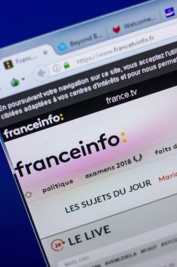 Ryazan, Rusya - 20 Mayıs 2018: Francetvinfo ana web sitesi Pc, url - Francetvinfo.fr görüntüleme